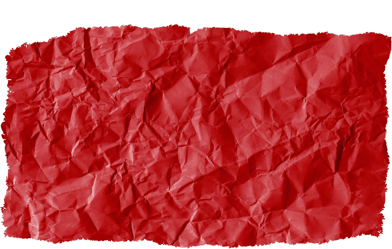 Red Torn Paper, Crumpled, Ripped Edge